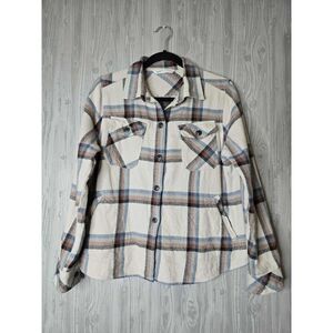 Woolrich Plaid Flannel Shirt Jacket Medium Shacket Outdoor Workwear Cottagecore